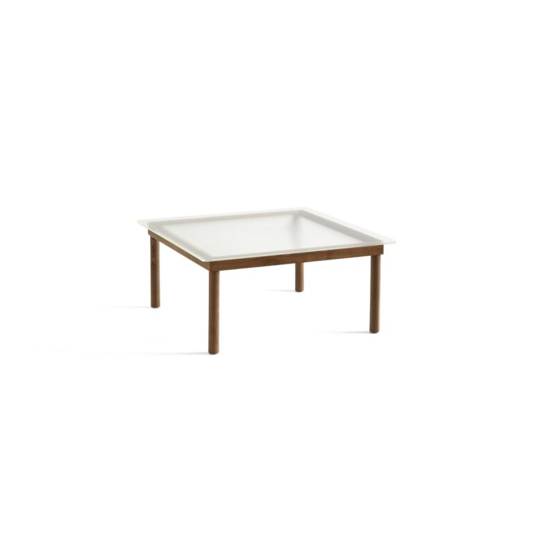 Kofi Sofabord 80x80 Valnød/Klar Rillet Glas