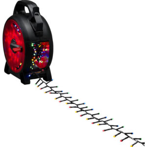 Konstsmide Cluster udendørs lyskæde på kabeltromle, 600 farvede lys, 13,18 meter