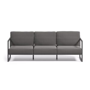 LAFORMA Comova 3 pers. havesofa - mørkegrå stof og sort aluminium