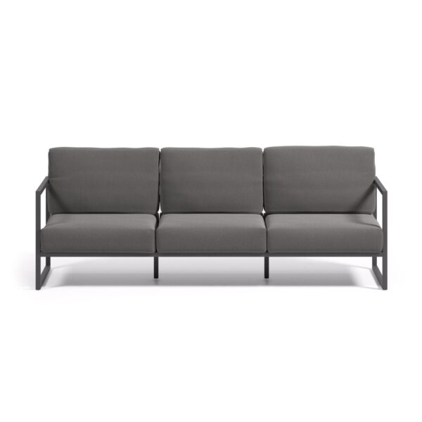 LAFORMA Comova 3 pers. havesofa - mørkegrå stof og sort aluminium