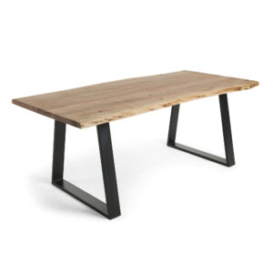 LAFORMA Sono spisebord - natur/sort akacietræ/metal, rektangulær (160x90)