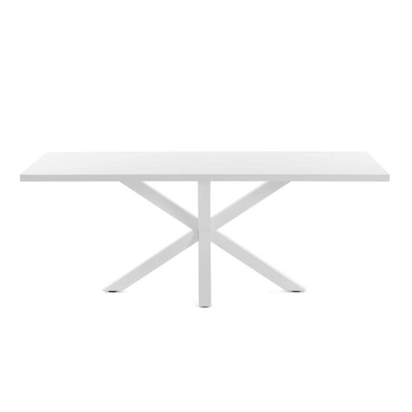 LAFORMA rektangulær Arya spisebord - hvid melamin og stål (160x100)