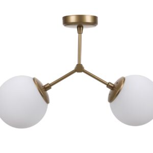 LUMI Astralis loftlampe - hvid glas og guld metal