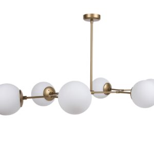 LUMI Zenara loftlampe - hvid glas og guld metal