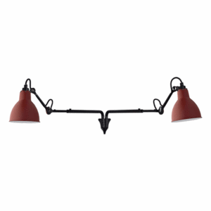 Lampe Gras N203 Væglampe Double Mat Sort & Mat Rød