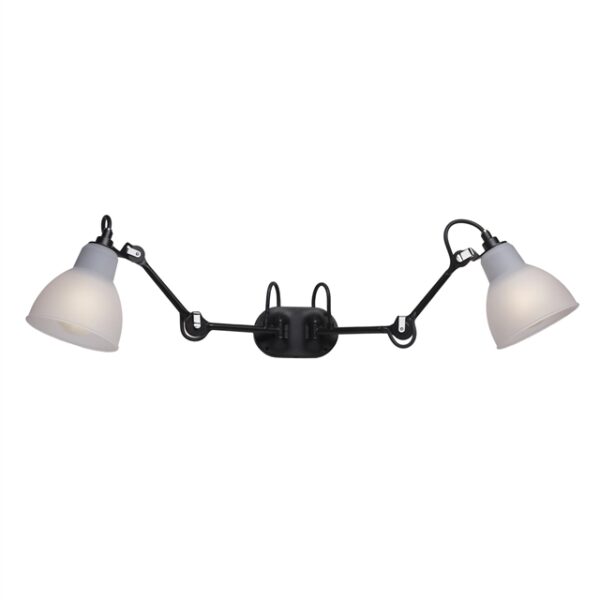 Lampe Gras N204 Double Badeværelses Væglampe Sort/Polykarbonat – DCWéditions