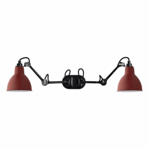 Lampe Gras N204 Væglampe Double Mat Sort & Mat Rød