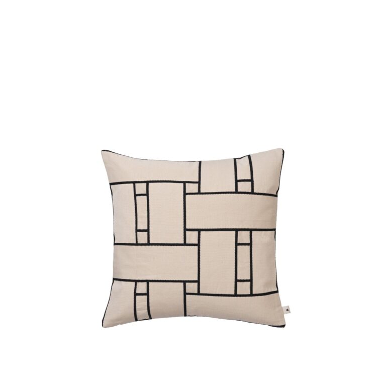 Lattice Offset Pude Off White/Sort