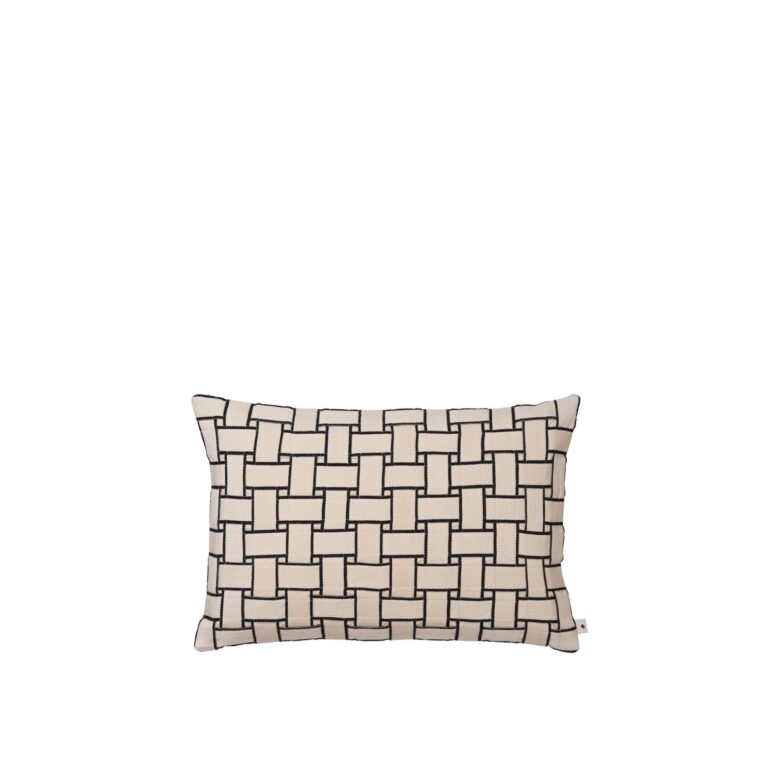 Lattice Pude Rektangulær Off White/Sort