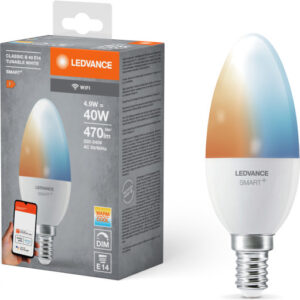 Ledvance Smart+ Wifi E14 kertepære, justerbar hvid, 4,9W, 1-pak