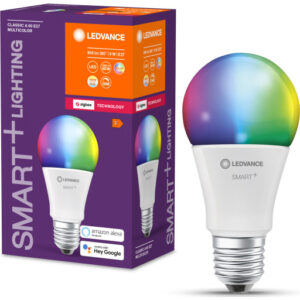 Ledvance Smart+ Zigbee E27 standardpære, farveskift + justerbar hvid, 9W