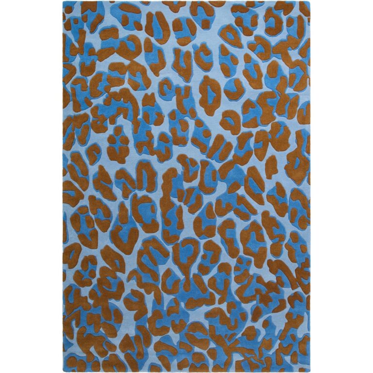 Leopard Gulvtæppe 250x350 cm Blå