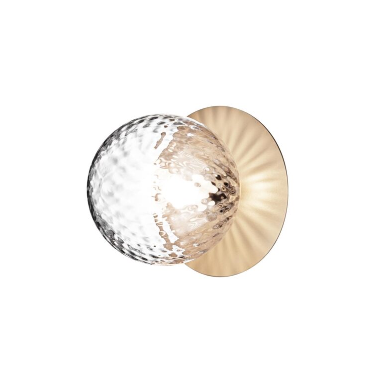 Liila 1 Væg/Loftlampe Guld & Klar Glas Medium
