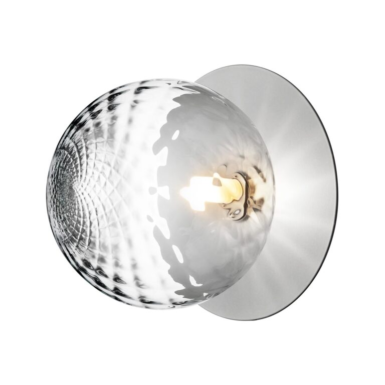 Liila 1 Væg/Loftlampe Sølv & Klart Glas Stor