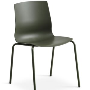 Liv spisebordsstol - oliven PVC og oliven metal