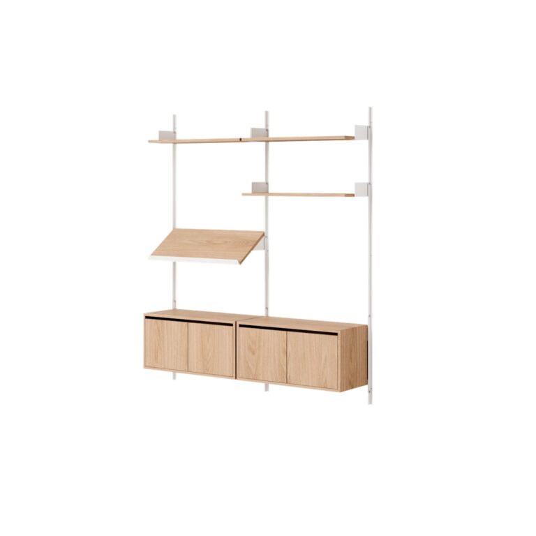 Living Shelf Reol Med Døre Lav Eg