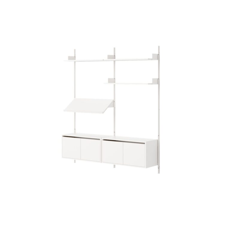 Living Shelf Reol Med Døre Lav Hvid