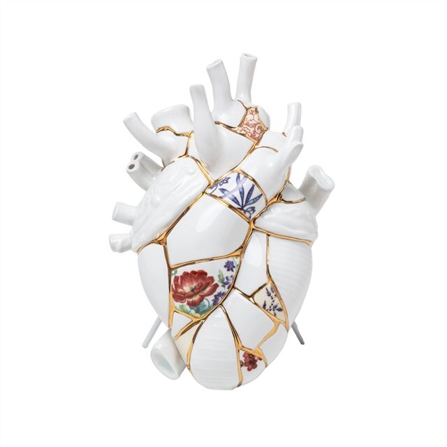 Love In Bloom Kintsugi Vase Hvid/Multifarvet