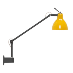 Luxy W1 Væglampe Mat Sort/Blank Gul Skærm - Rotaliana