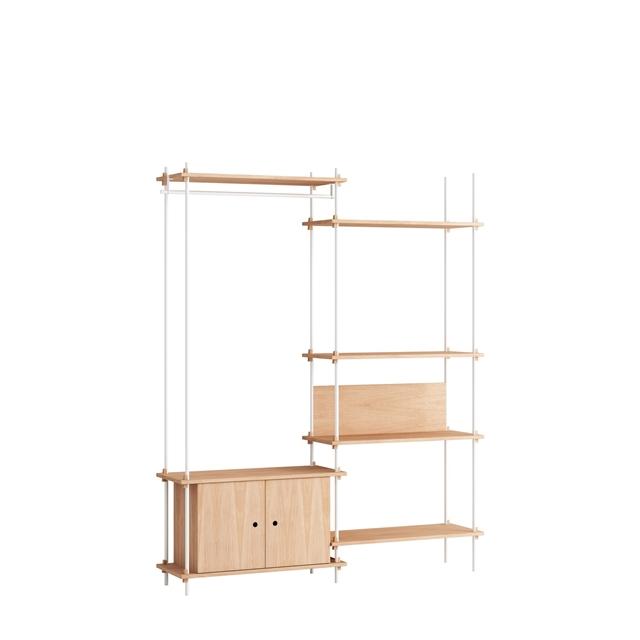 MOEBE Shelving Hallway Reol Dobbelt Eg/Hvid
