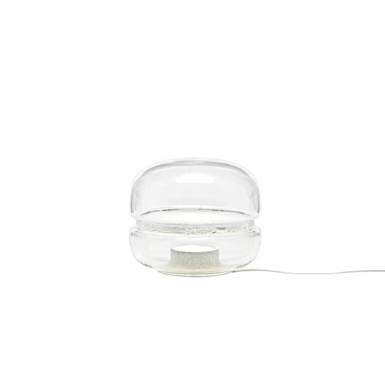 Macaron Bordlampe Lille Klart Glas/Hvid Onyx