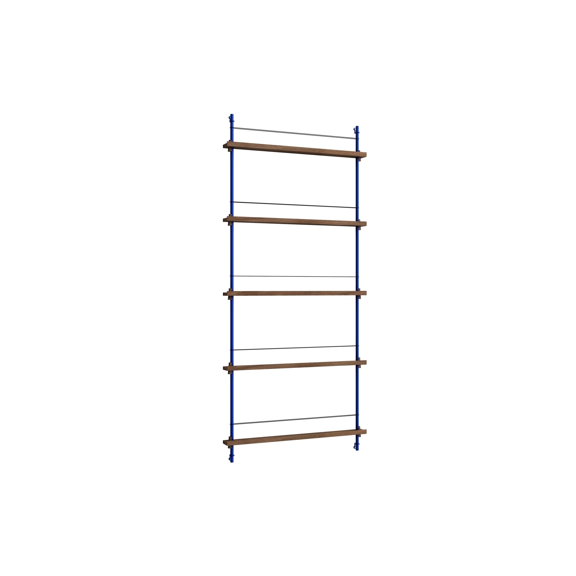 Magazine Shelving Reol Høj Røget Eg/Deep Blue