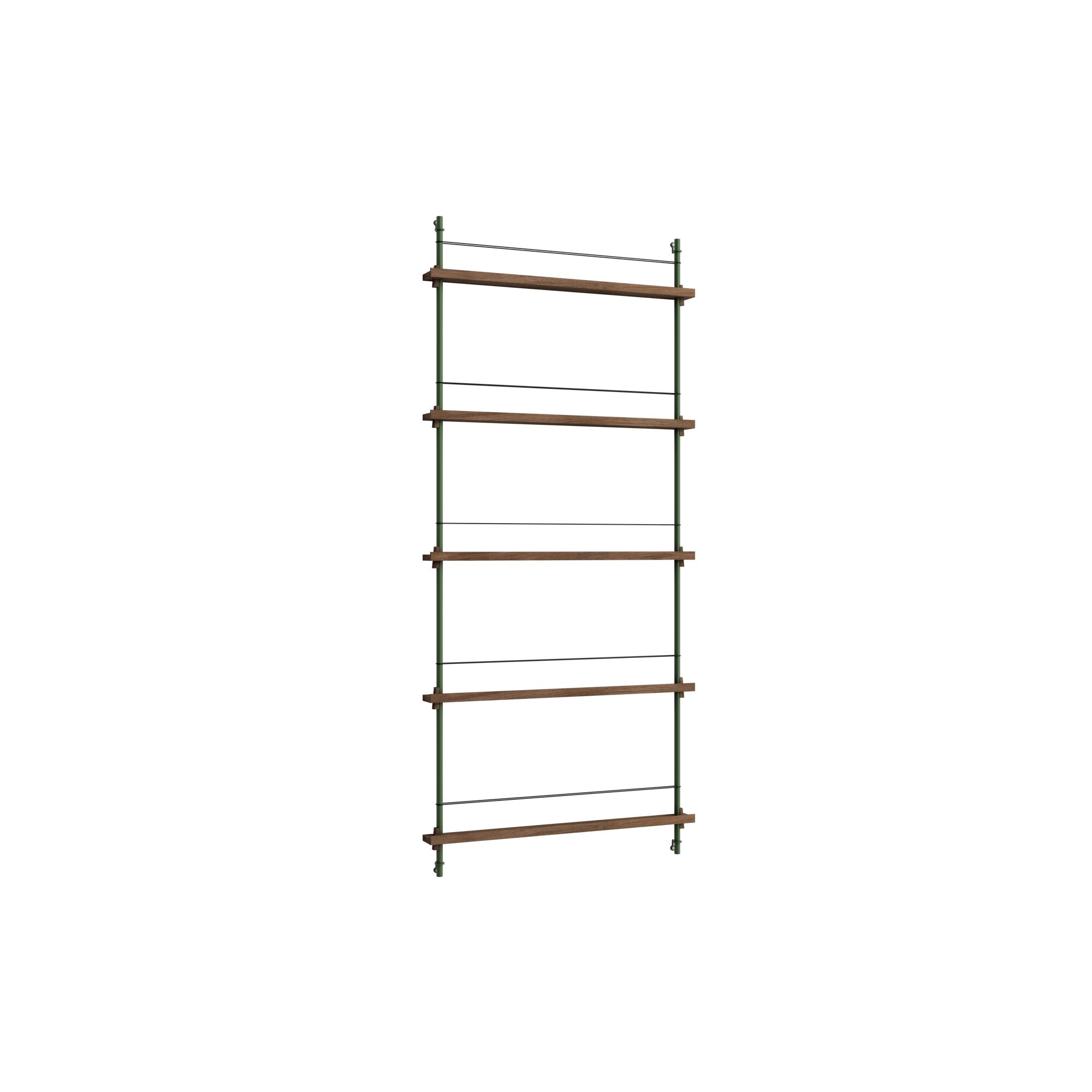 Magazine Shelving Reol Høj Røget Eg/Pine Green