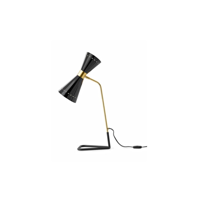 Megafono Bordlampe 2 Guld/Sort/Ivory