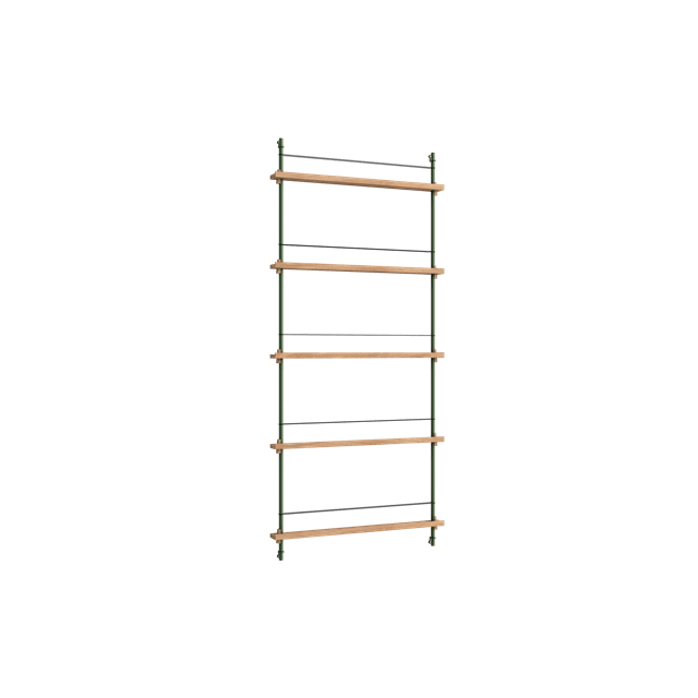 Moebe Magazine Shelving Reol Høj Eg/Pine Green