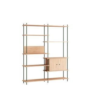 Moebe Shelving Reol Høj Eg/Pine Green