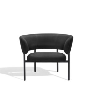 Møbel Copenhagen Font Lænestol med Armlæn Dunes Anthrazite Læder/Sort Stel