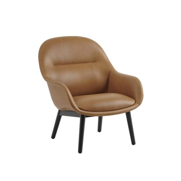 Muuto Fiber Lænestol Refine Leather Cognac/Anthracite Black/Eg