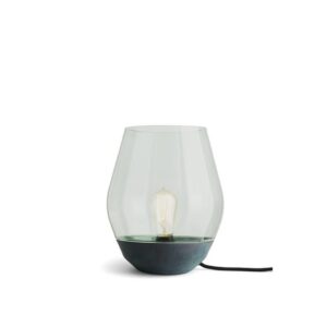 NEW WORKS Bowl Bordlampe Irret Kobber med Lysegrøn Glas Skærm