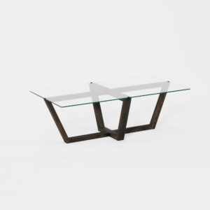 NORDVÄRK Amalfi sofabord, rektangulær - glas og antracit fyrretræ (105x65)