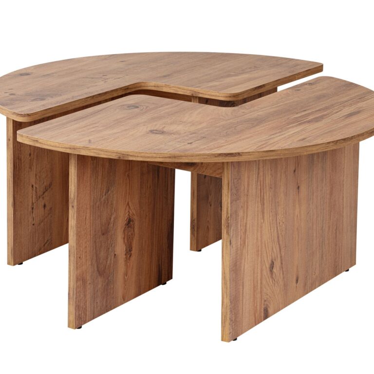 NORDVÄRK Moira sofabord, rund - Atlantic Pine melamin (Ø90)