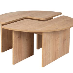 NORDVÄRK Moira sofabord, rund - egefarvet melamin (Ø90)