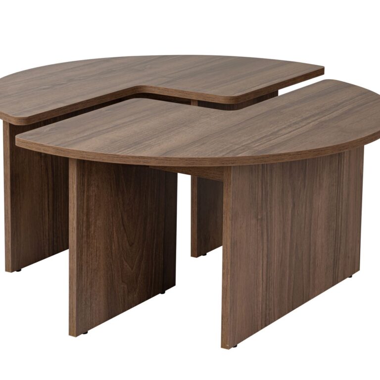 NORDVÄRK Moira sofabord, rund - valnødfarvet melamin (Ø90)