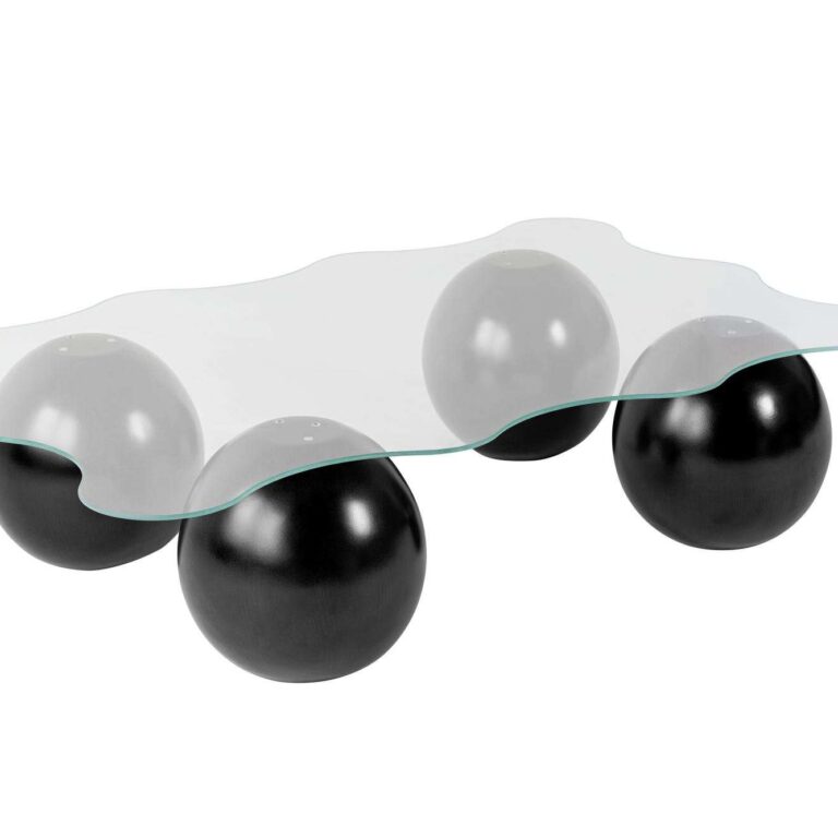 NORDVÄRK Noxa - Sort, gennemsigtigt sofabord