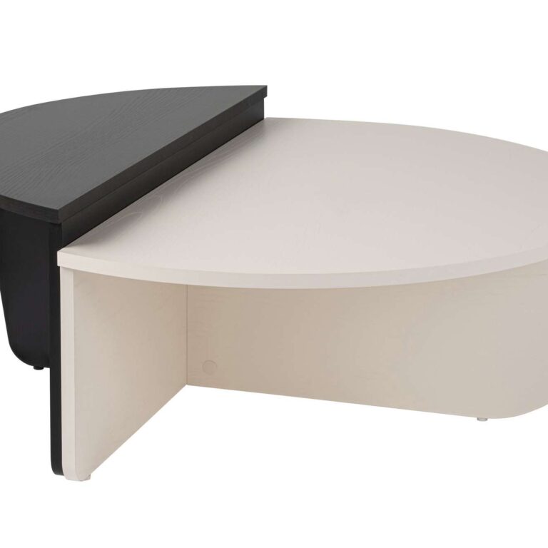 NORDVÄRK Orion sofabord - hvid træ og sort træ melamin (sæt med 2)