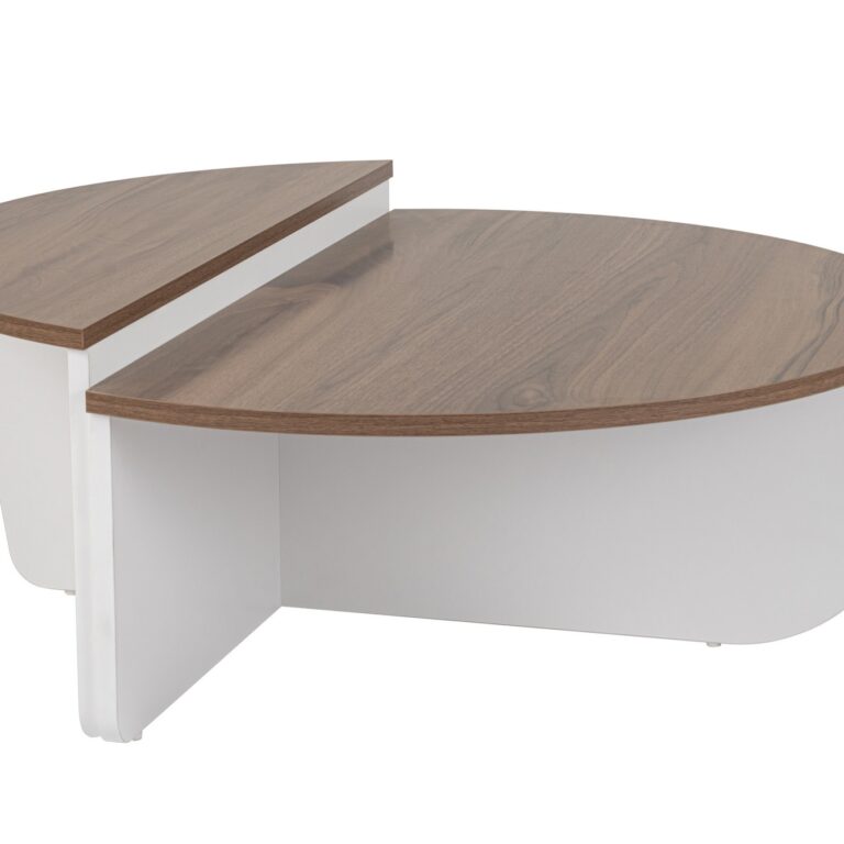NORDVÄRK Orion sofabord - valnødfarvet og hvid melamin (sæt med 2)