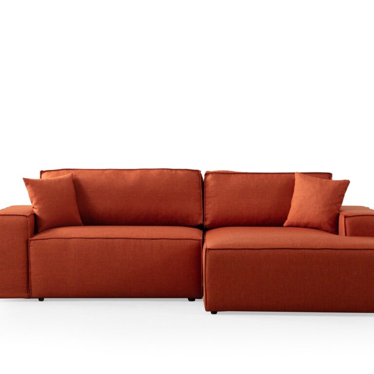 NORDVÄRK P?rlo højre hjørnesofa, m. opbevaring - orange polyester