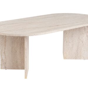 NORDVÄRK Sable sofabord, oval - travertin melamin (119x60)