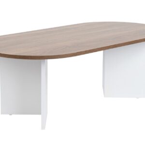 NORDVÄRK Sable sofabord, oval - valnødfarvet og hvid melamin (119x60)