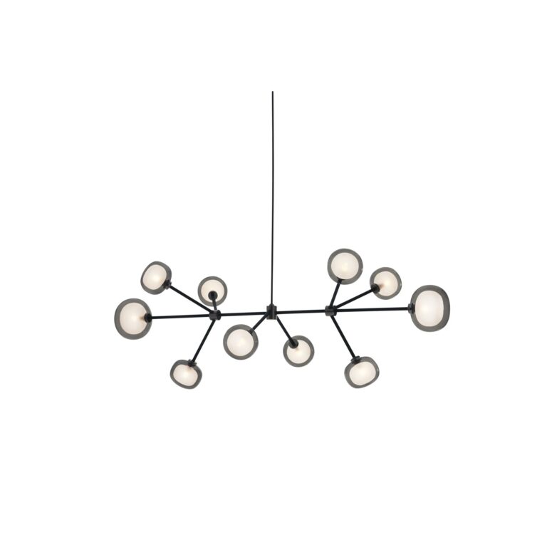 Nabila 552.10 Pendel Mat Sort/Sort Krom med Røget Glas