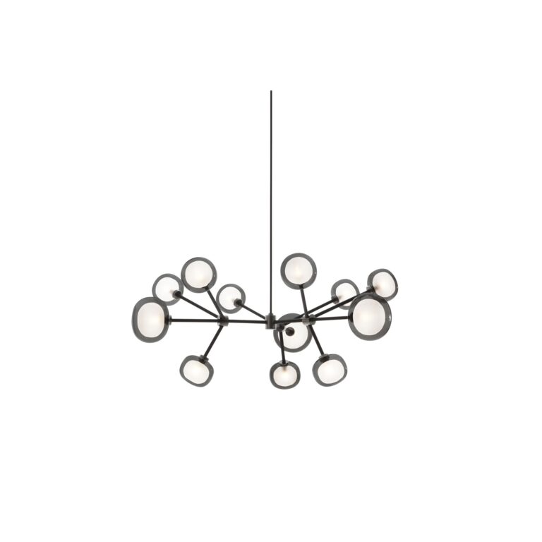 Nabila 552.12 Pendel Mat Sort/Sort Krom med Røget Glas