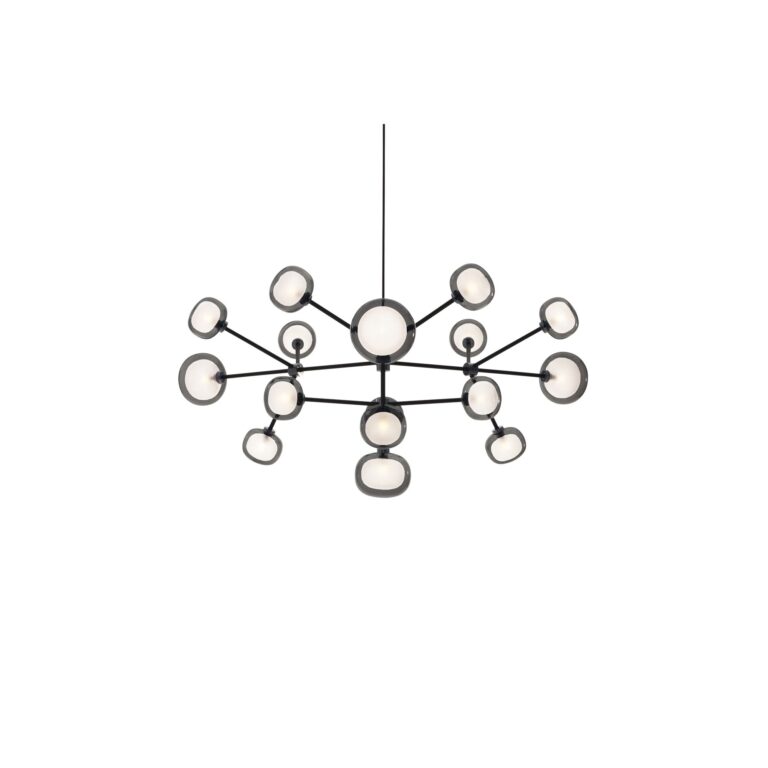 Nabila 552.16 Pendel Mat Sort/Sort Krom med Røget Glas