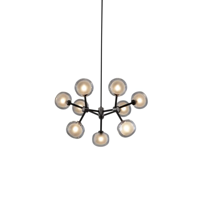Nabila 552.19 Pendel Mat Sort/Sort Krom med Røget Glas