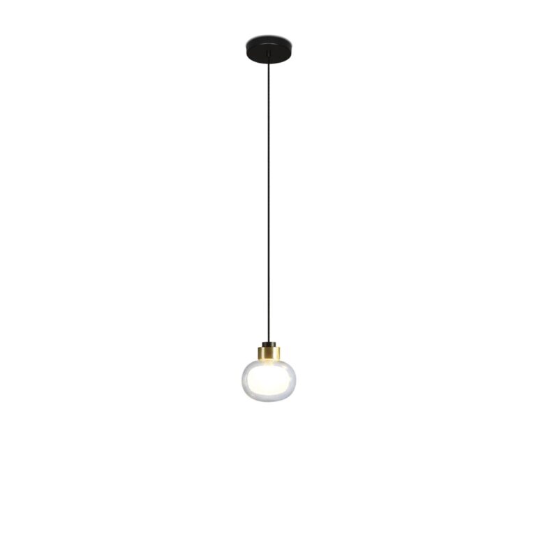 Nabila 552.22L Pendel Sort/Børstet Messing/Klar Glas