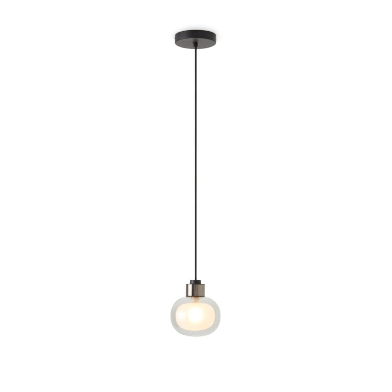 Nabila 552.22L Pendel Sort/Sort Krom/Røget Glas