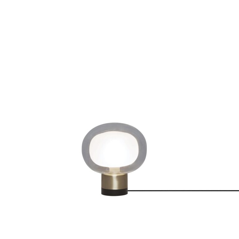 Nabila 552.36 Bordlampe Mat Sort/Børstet Messing med Klar Glas